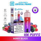 Aura Bar 10000 Disposable Vape By Crystal Prime - Pack of 5 - Berry Blaze