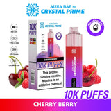 Aura Bar 10000 Disposable Vape By Crystal Prime - Pack of 5 - Cherry Berry
