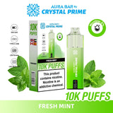Aura Bar 10000 Disposable Vape By Crystal Prime - Pack of 5 - Fresh Mint