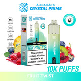 Aura Bar 10000 Disposable Vape By Crystal Prime - Pack of 5 - Fruit Twist