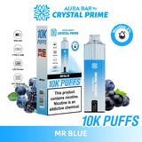 Aura Bar 10000 Disposable Vape By Crystal Prime - Pack of 5 - Mr Blue