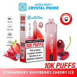 Aura Bar 10000 Disposable Vape By Crystal Prime - Pack of 5 - Strawberry Raspberry Cherry Ice