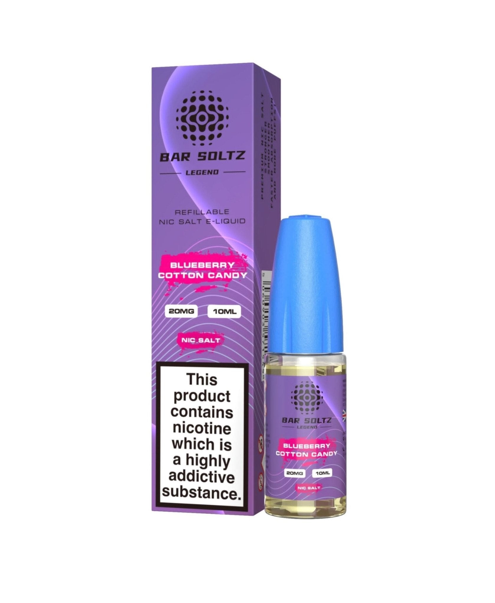 Bar soltz 10ml Nic Salt Pack of 10 - Blueberry Cotton Candy