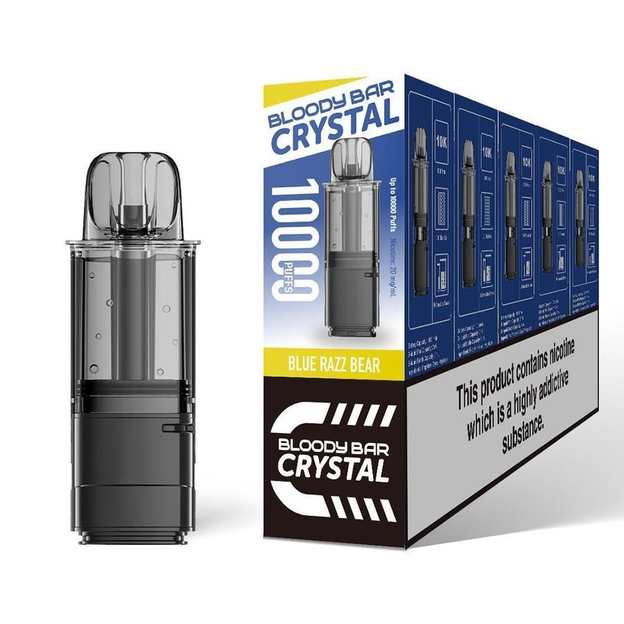 Bloody Bar Crystal 10000 Replacement Pods - Pack of 5 - Blue Razz Bear