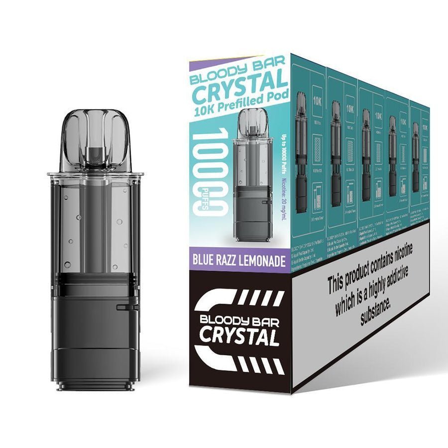 Bloody Bar Crystal 10000 Replacement Pods - Pack of 5 - Blue Razz Lemonade