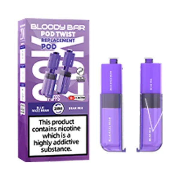 Bloody Bar Ultra Twist 20K Prefilled Pods Box of 5 - Blue Razz Bear/Bear Mix