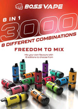 Boss Vape 3000 Prefilled Vape Box of 5 | 8 in 1 Edition - Berry Edition