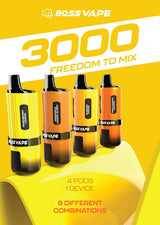 Boss Vape 3000 Prefilled Vape Box of 5 | 8 in 1 Edition - Berry Edition