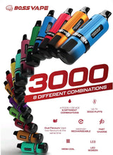 Boss Vape 3000 Prefilled Vape Box of 5 | 8 in 1 Edition - Berry Edition