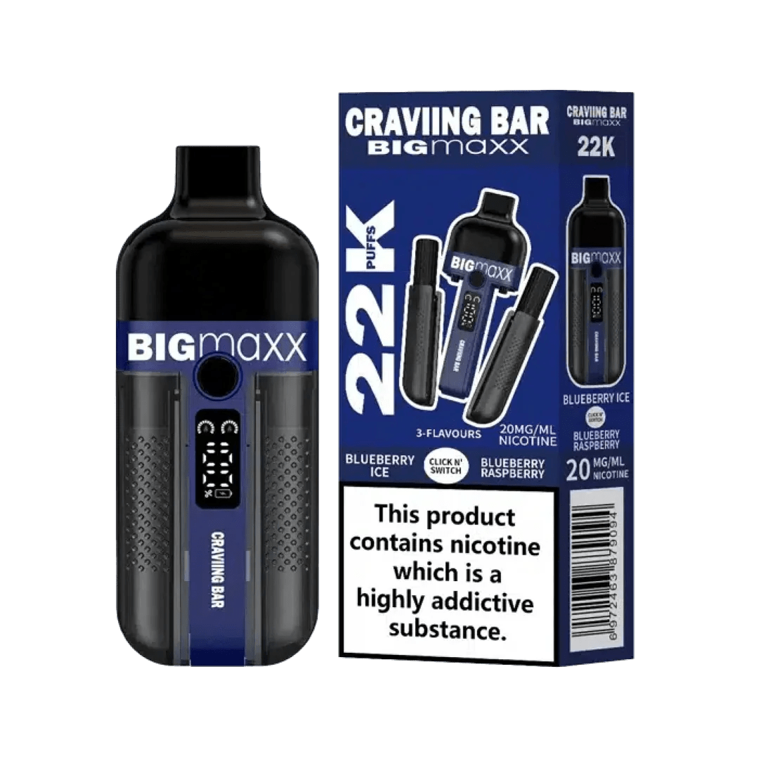 Craving Bar Big Max 22k Prefilled Pod Box of 5 - Blueberry Ice / Blueberry Raspberry