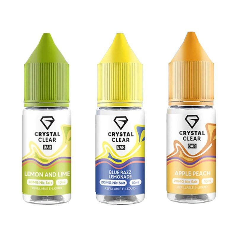 Crystal Clear Nic Salts 10ml - Pack of 10 - Apple Peach