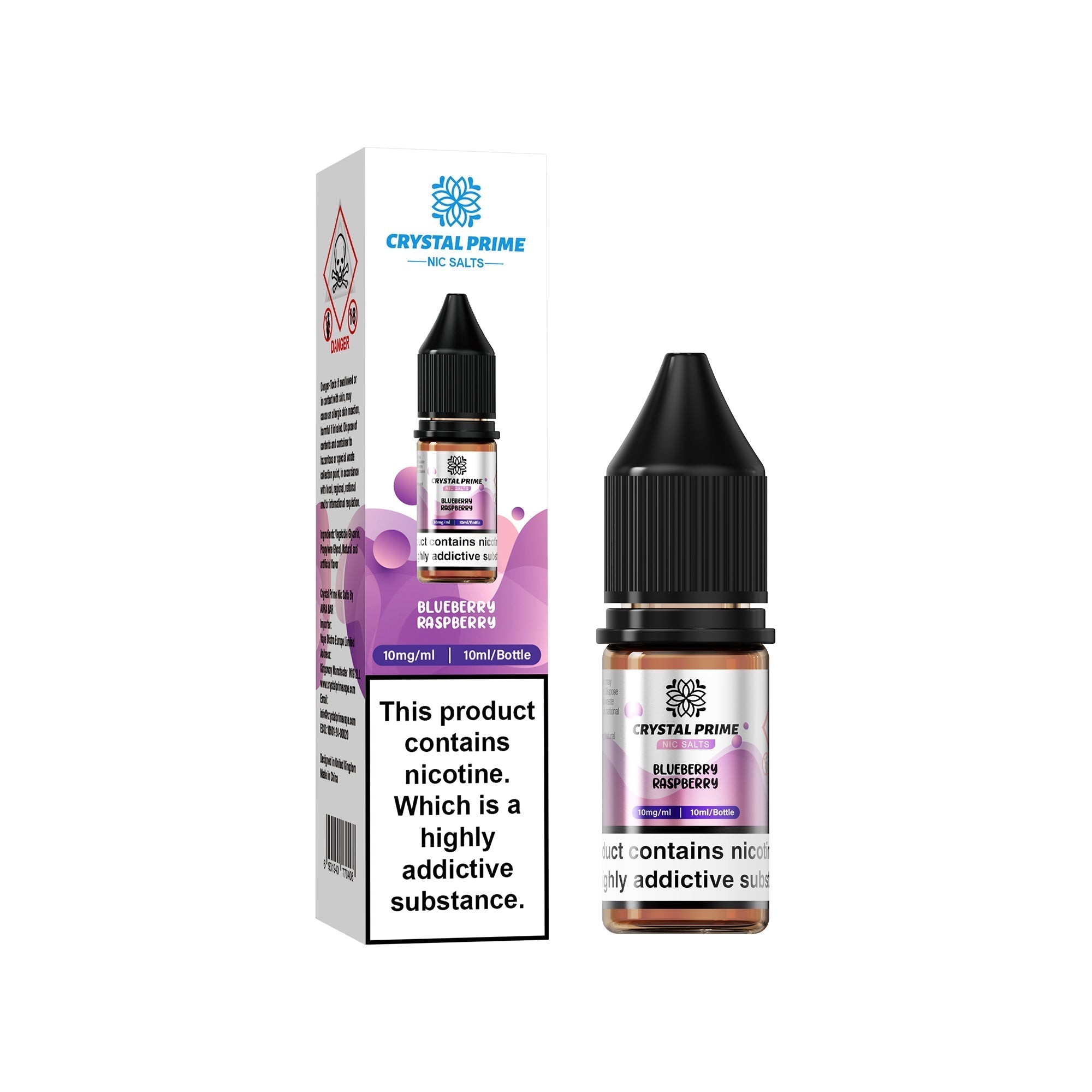 Crystal Prime 7000 Nic Salts 10ml - Pack of 10 - Blueberry Raspberry