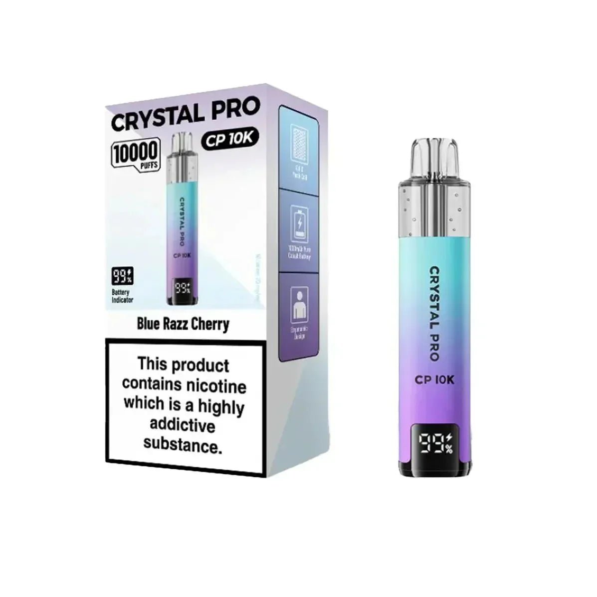 Crystal Pro CP10000 Prefilled Pod Kit Box of 5 - Blue Razz Cherry