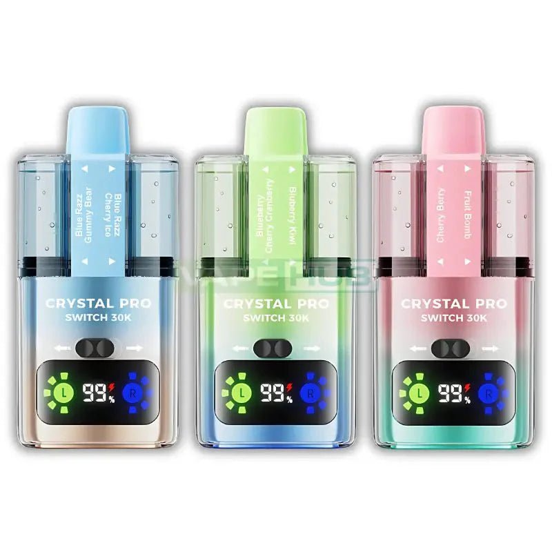 Crystal Pro Switch 30k Prefilled Pod Vape Kit - Pack of 5 - Blueberry Cotton Candy/Raspberry Cotton Candy