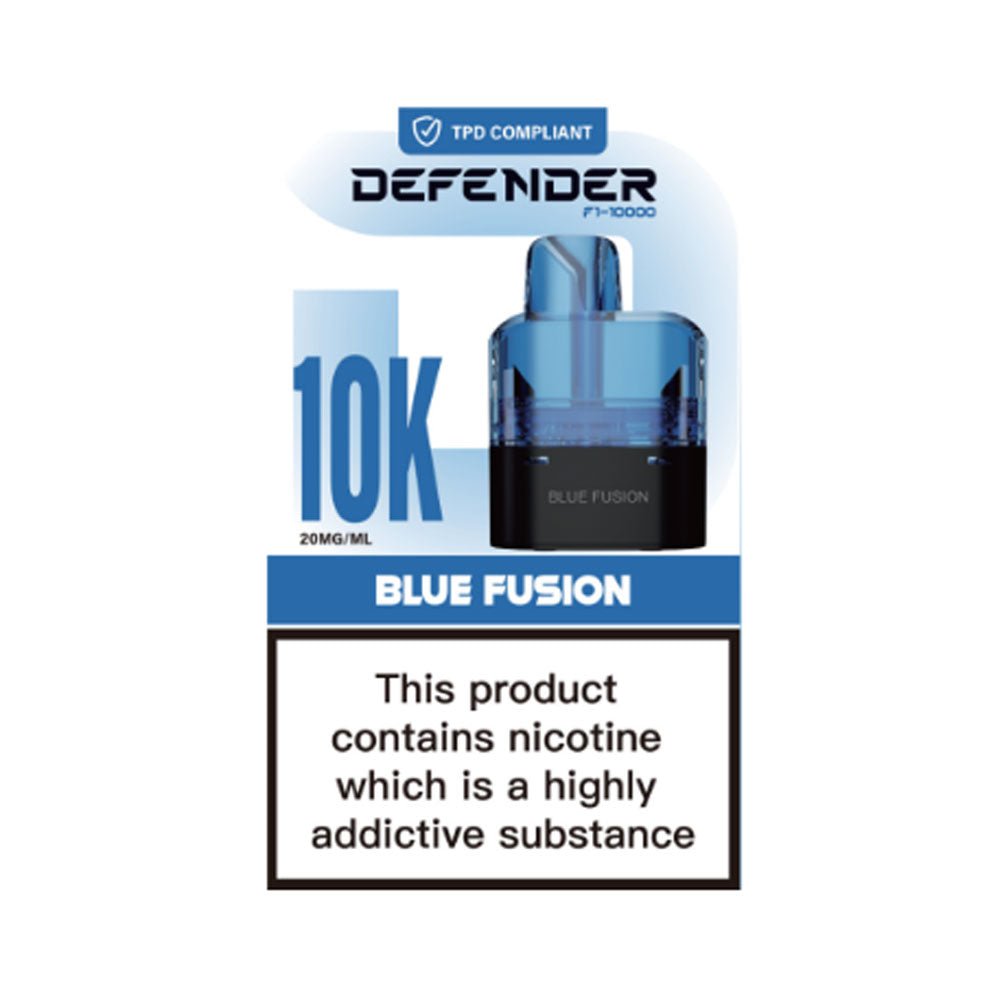 Defender F1 - 10000 Replacement Refill Pods ( Box of 10 ) - Blue Fusion