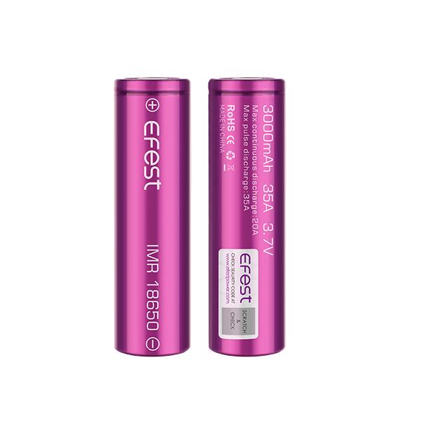 Efeast IMR 18650 3000mAh 35A Batteries - Pack of 2 - 