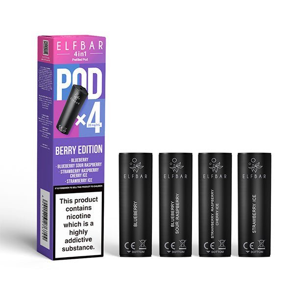 Elf Bar 4 - In - 1 Prefilled Replacement Pods - Box of 10 - Berry Edition
