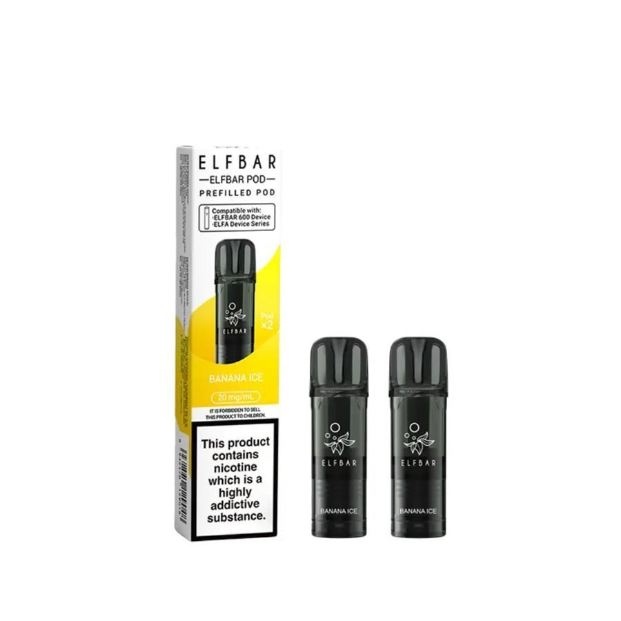 Elf Bar 600 Prefilled Replacement Pods - Pack of 10 - Banana Ice