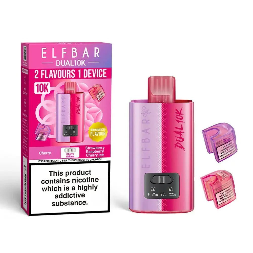 Elf Bar Dual 10K Prefilled Pod Vape Kit - Box of 5 - Cherry Edition