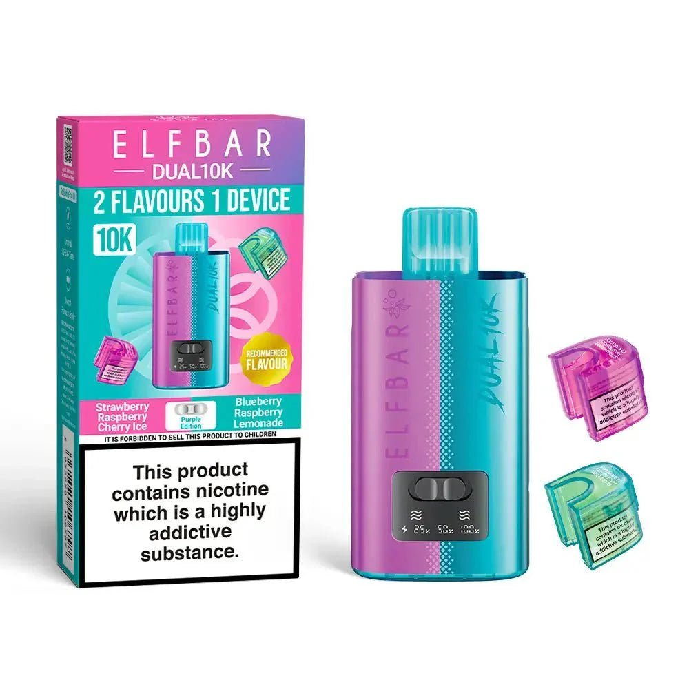 Elf Bar Dual 10K Prefilled Pod Vape Kit - Box of 5 - Purple Edition