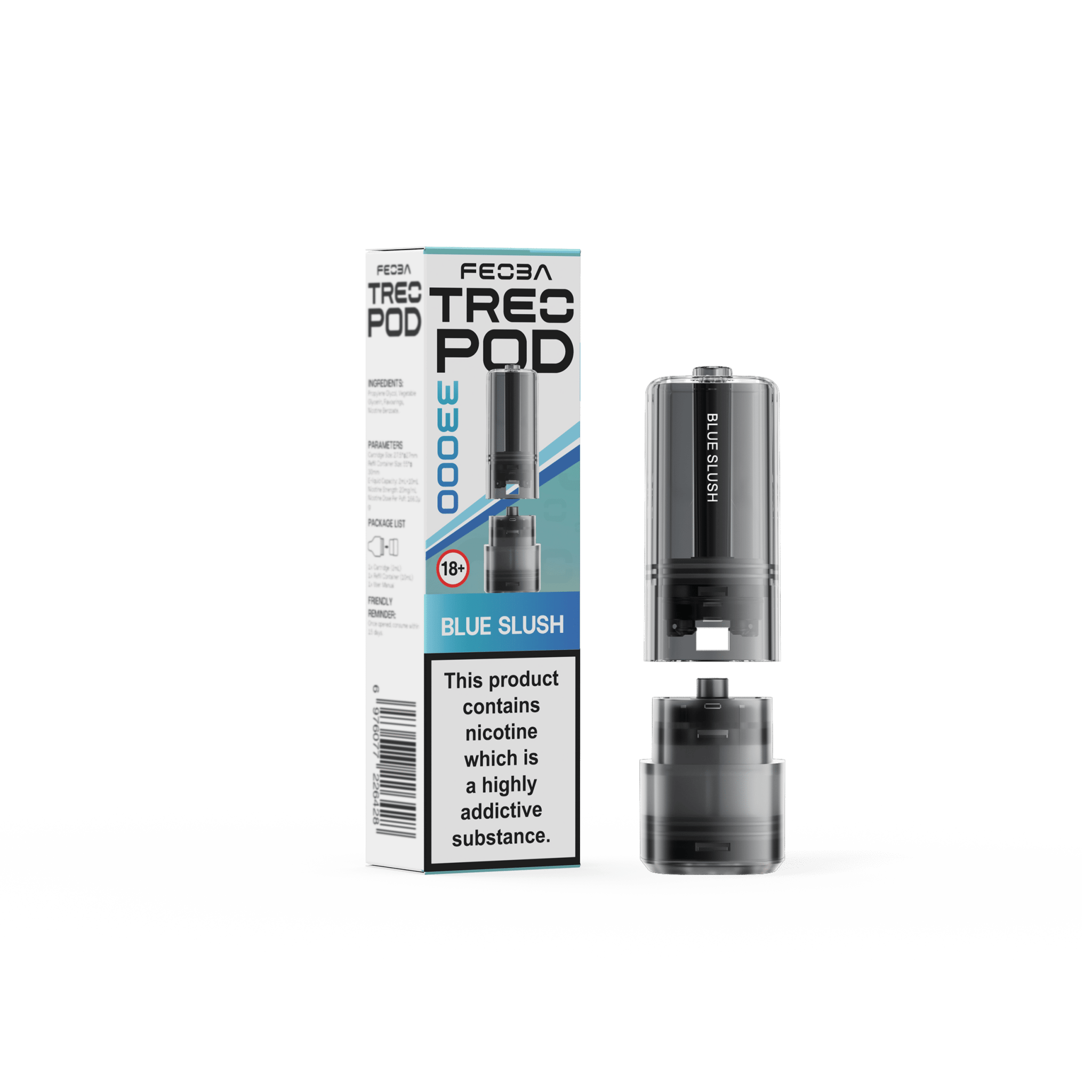 Feoba Treo 33k Replacement Pods Box of 5 - Blue Slush