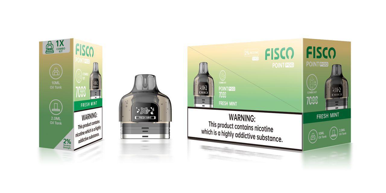 Fisco Point Pro 7000 Replacement Pods Pack of 5 - Fresh Mint