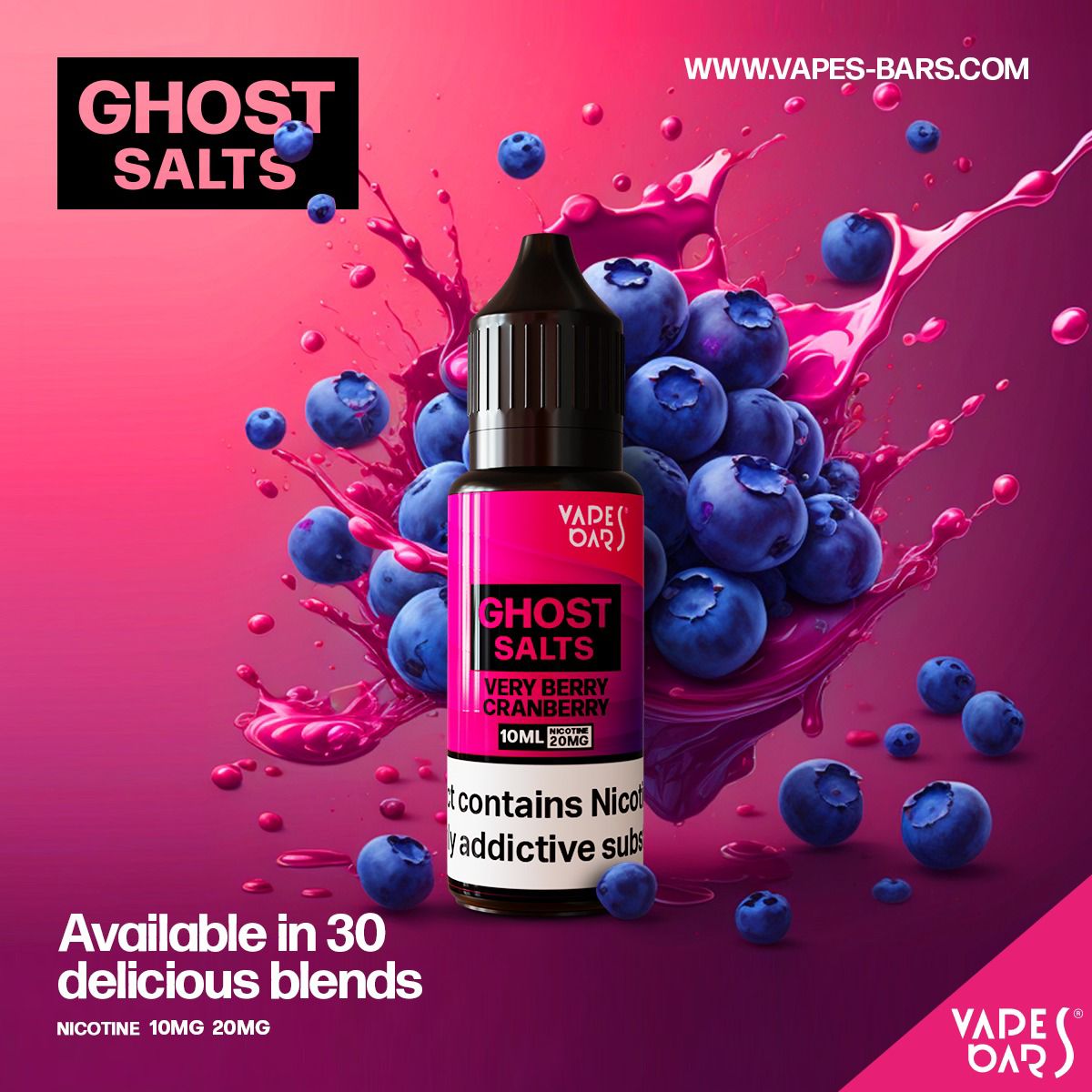 GHOST 3500 Nic Salts 10ml - Box of 10 - Very Bery Cranberry