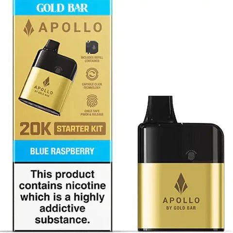 Gold Bar Apollo 20K Prefilled Pod Kit - Pack of 5 - Blue Raspberry