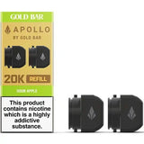 Gold Bar Apollo 20K Replacement Prefilled Pods - Sour Apple