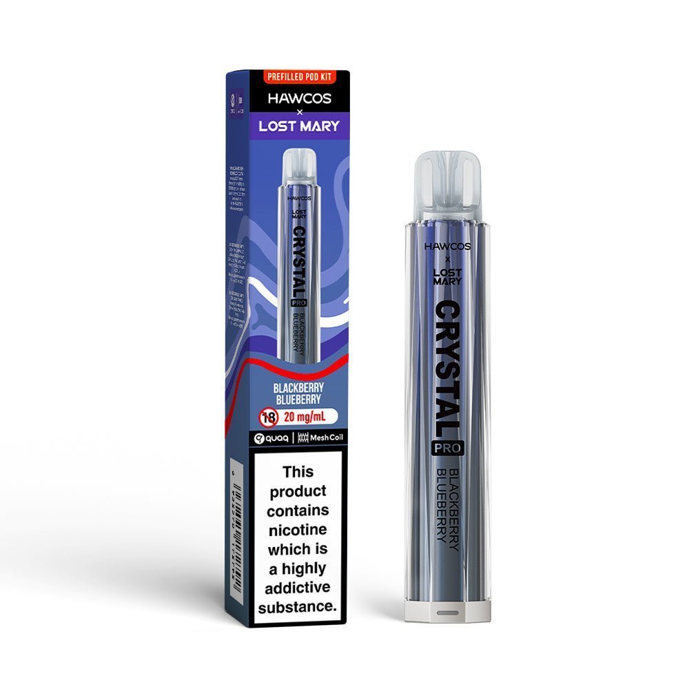Hawcos x Lost Mary Crystal Pro 600 Prefilled Vape Pack of 10 - Strawberry Raspberry Cherry Ice