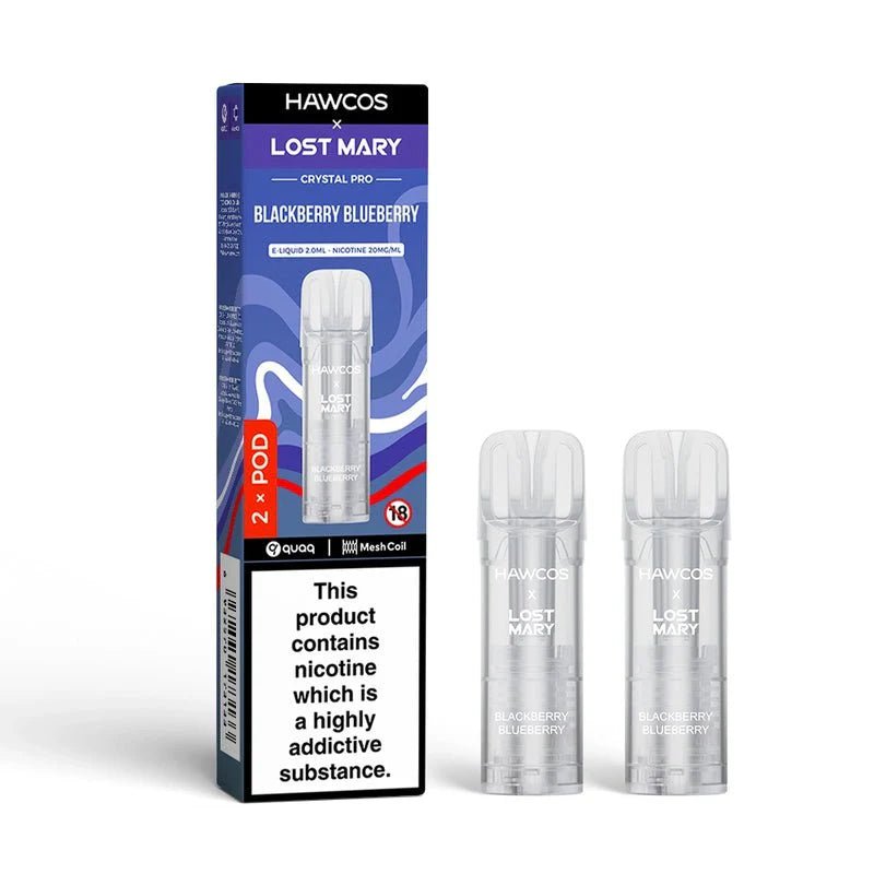 Hawcos x Lost Mary Crystal Pro 600 Replacement Pods Pack of 10 - Blackberry Blueberry