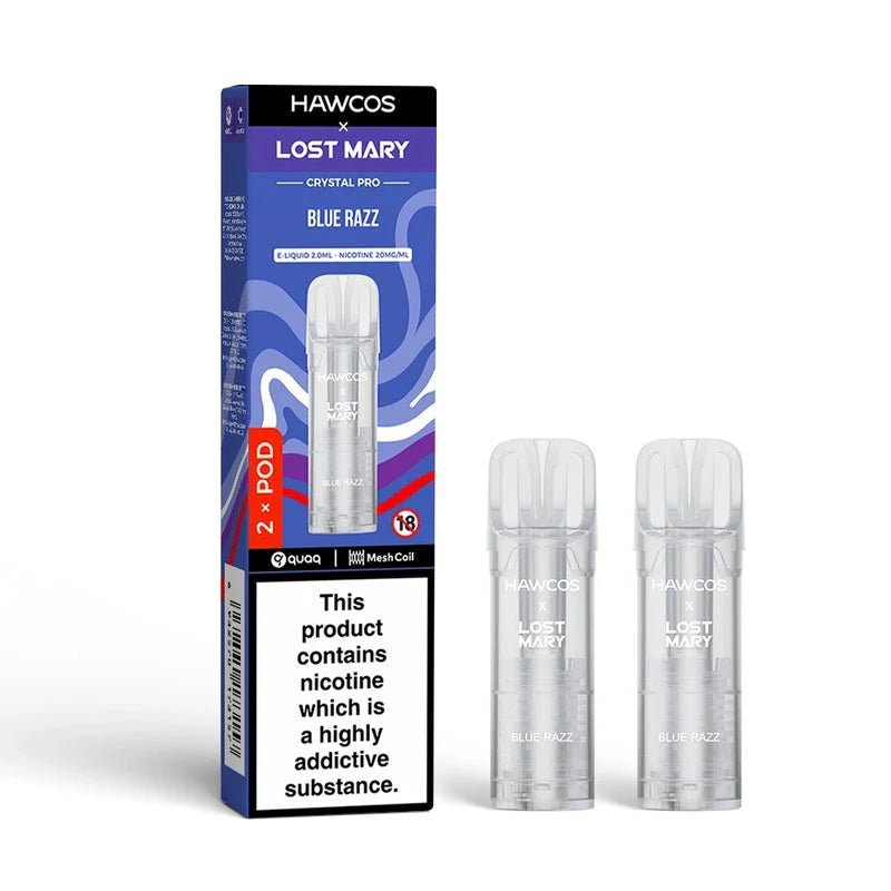 Hawcos x Lost Mary Crystal Pro 600 Replacement Pods Pack of 10 - Blue Razz