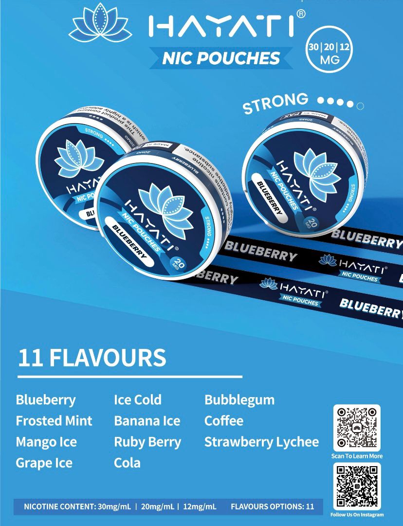 Hayati Nicotine Pouches Pack of 10 - Blueberry