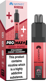 Hayati Pro Max+ 6000 Vape Kit - Box of 5 - Strawberry Cherry Cranberry