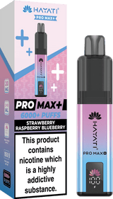 Hayati Pro Max+ 6000 Vape Kit - Box of 5 - Strawberry Raspberry Blueberry