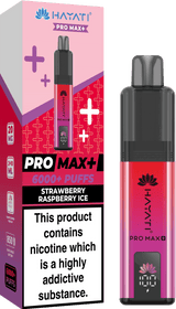 Hayati Pro Max+ 6000 Vape Kit - Box of 5 - Strawberry Raspberry Ice