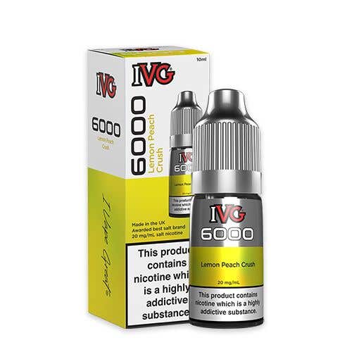 IVG 6000 Nic Salt 10ml Bottle Box of 10 - Lemon Peach Crush