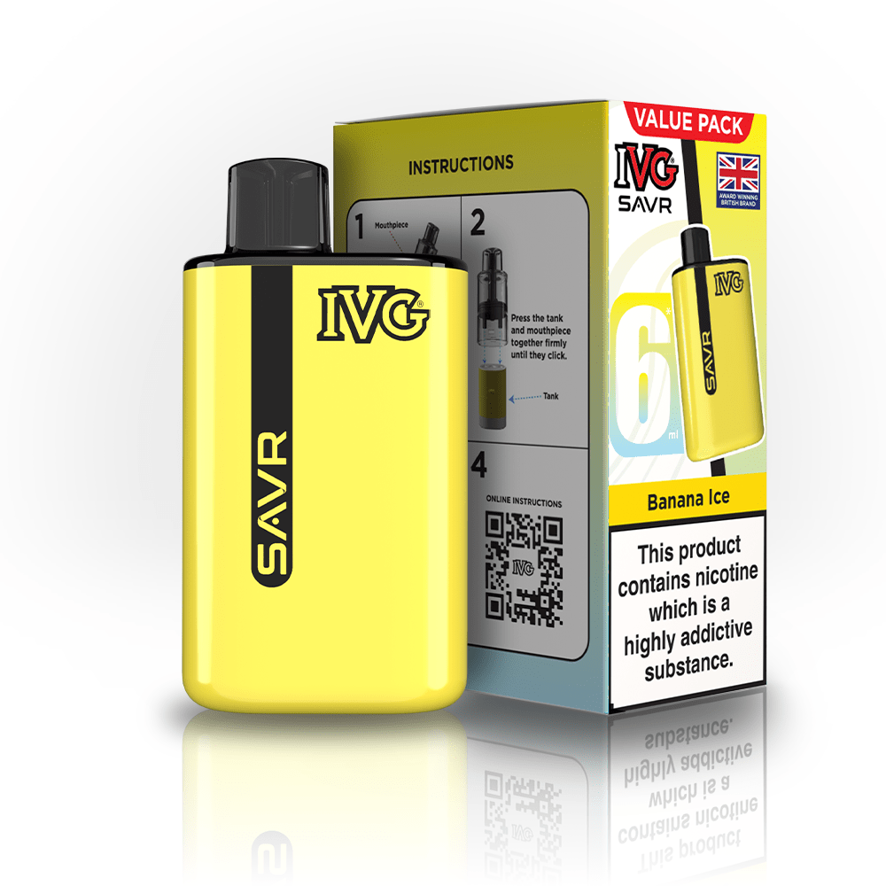 IVG SAVR 3000 Disposable Vape Box of 5 - Banana Ice