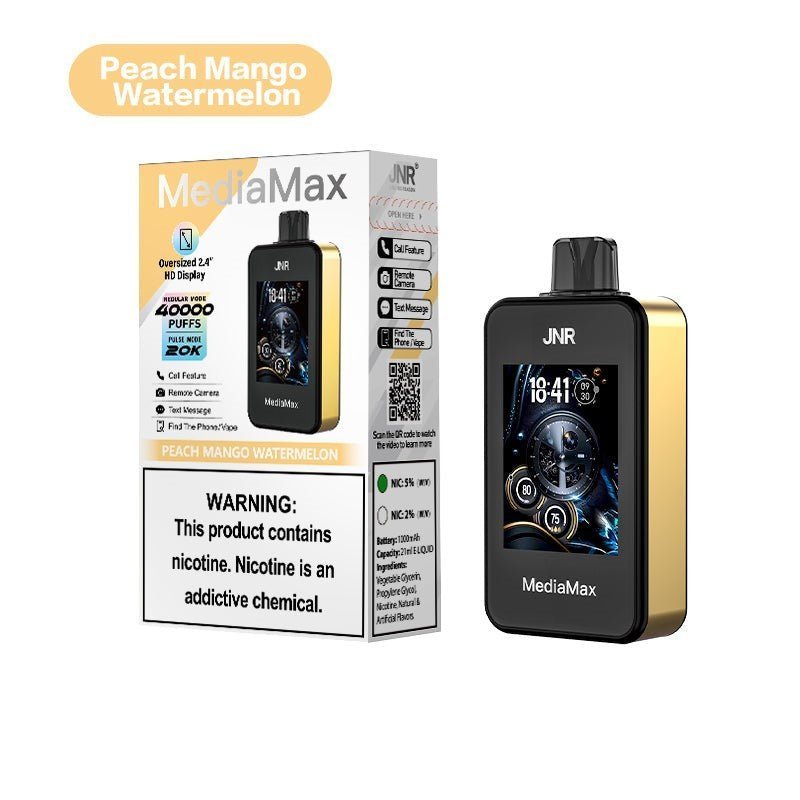 JNR Media Max 40k Prefilled Vape Pack of 5 - Peach Mango Watermelon