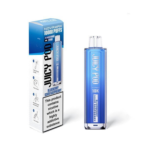 Juicy Pod Novamax 10k Vape Kit Pack of 5 - Blueberry Sour Raspberry