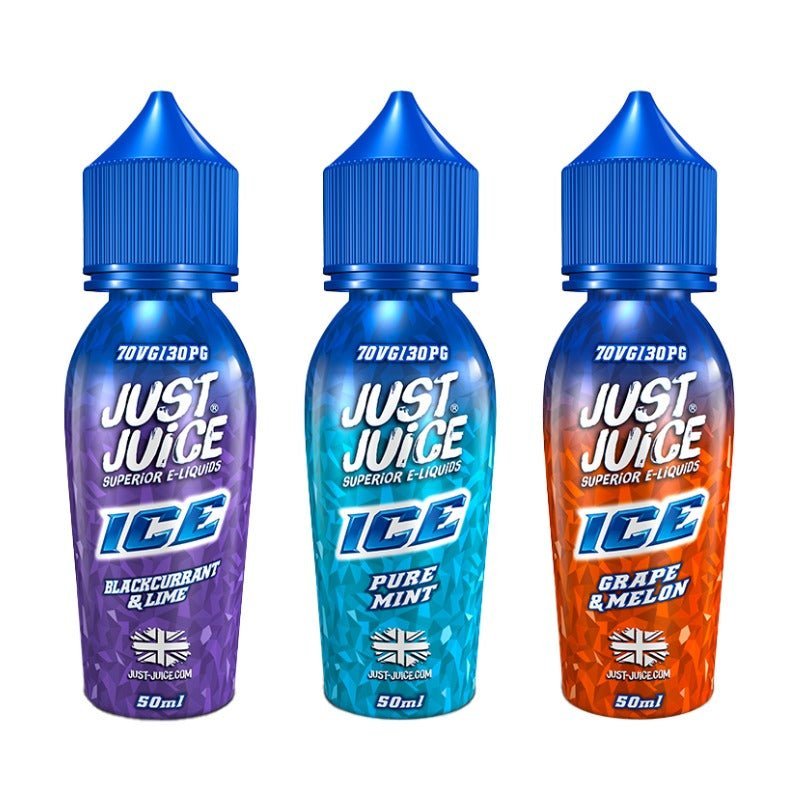 Just Juice Ice Range 50ml Shortfill E - liquids - Grape and Melon