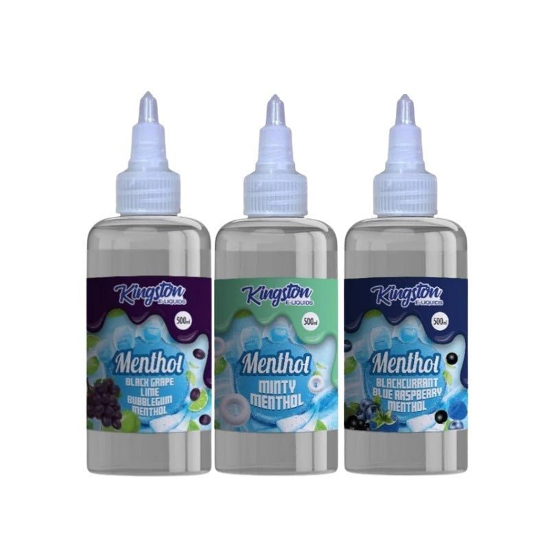 Kingston E - liquids Menthol 500ml Shortfill - Black Grape lime Bubblegum Menthol