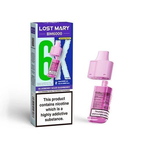 Lost Mary BM6000 Prefilled Pods - Pack of 5 - Blueberry Sour Rsapberry