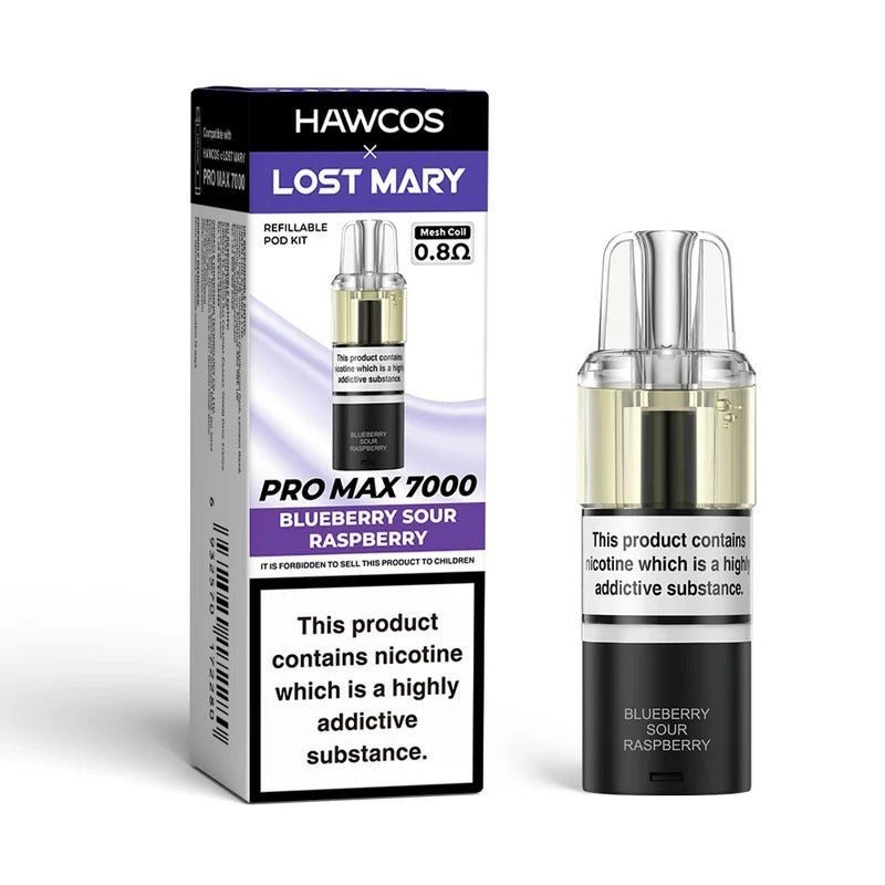 Lost Mary x Hawcos Pro Max 7000 Replacement Pods Pack of 5 - Blueberry Sour Raspberry