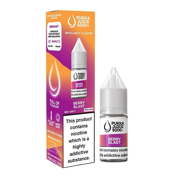 Pukka Juice 5000+ Nic Salts 10ml - Box of 10 - Berry Blast