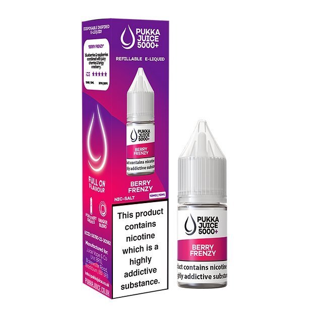 Pukka Juice 5000+ Nic Salts 10ml - Box of 10 - Berry Frenzy