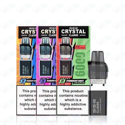 SKE Crystal CL6000 Prefilled Replacement Pods - Box of 5 - Blue Razz Lemonade