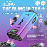 The Bling Ultra Plus 30k Prefilled Vape Pod Kit - Box of 5 - Blackcurrant Cotton Candy/Blue Raspberry