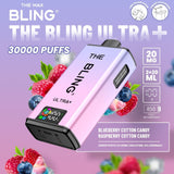 The Bling Ultra Plus 30k Prefilled Vape Pod Kit - Box of 5 - Blueberry Cotton Candy/Raspberry Cotton Candy