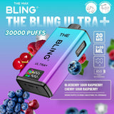 The Bling Ultra Plus 30k Prefilled Vape Pod Kit - Box of 5 - Blueberry Sour Raspberry/Cherry Sour Raspberry